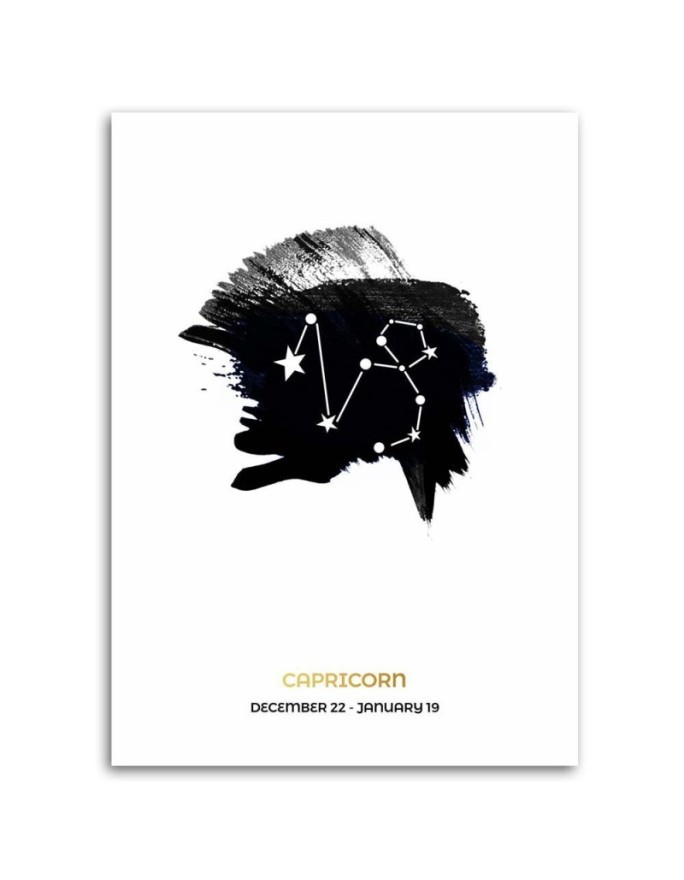 Fashionable Canvas prints for the living room - Zodiac sign Capricorn | FEEBY