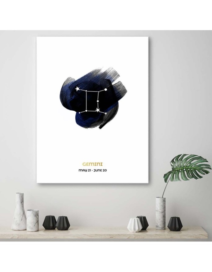 Fashionable Canvas prints for the living room - Zodiac sign Twins | FEEBY