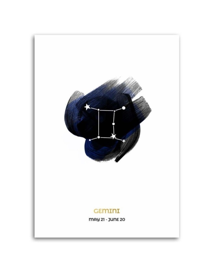 Fashionable Canvas prints for the living room - Zodiac sign Twins | FEEBY