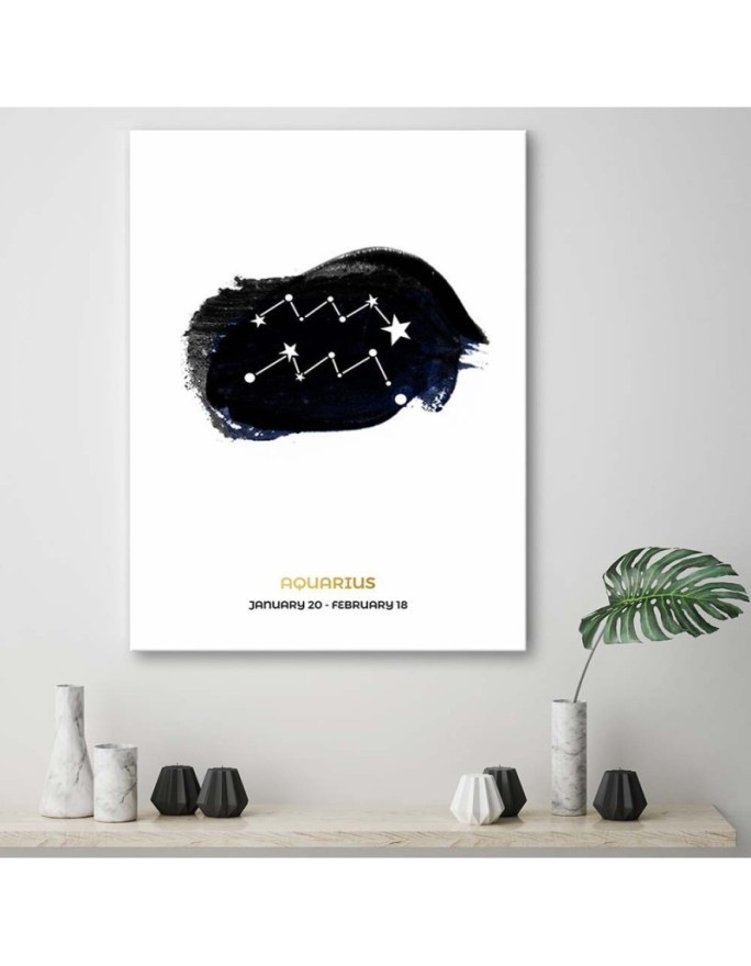 Fashionable Canvas prints for the living room - Zodiac sign Aquarius | FEEBY