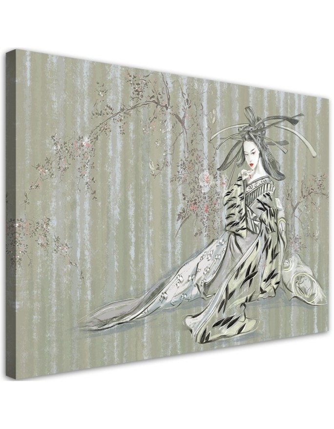 Oriental canvas painting - Traditional Japanese geisha | FEEBY