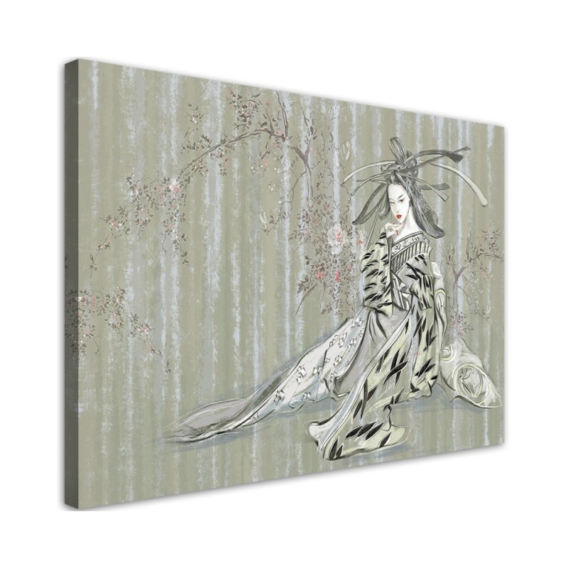 Oriental canvas painting - Traditional Japanese geisha | FEEBY