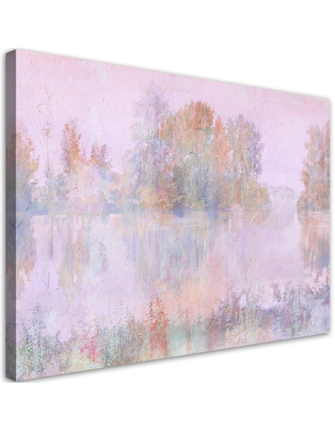 Stylish Canvas painting for living room - Lake view landscape | FEEBY