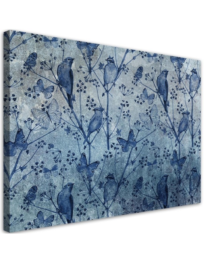 Stylish Canvas painting for living room - Birds on branches | FEEBY