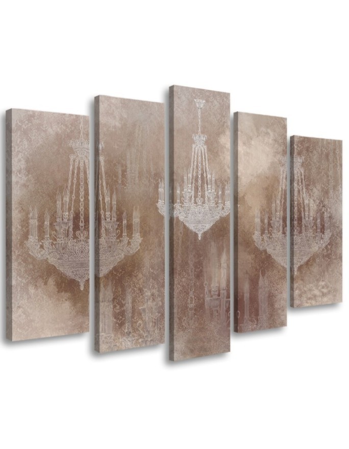 5 Piece Stylish paintings Canvas for wall - Chandeliers | FEEBY