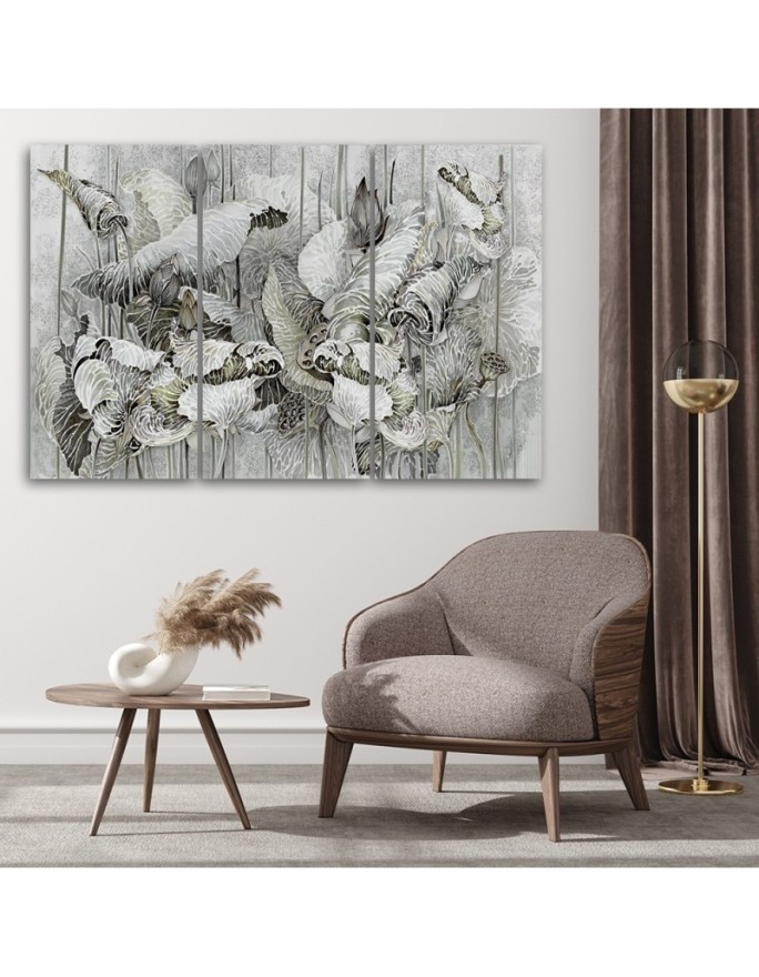 Flowers of the sacred lotus - Modern Canvas paintings for the living room | FEEBY