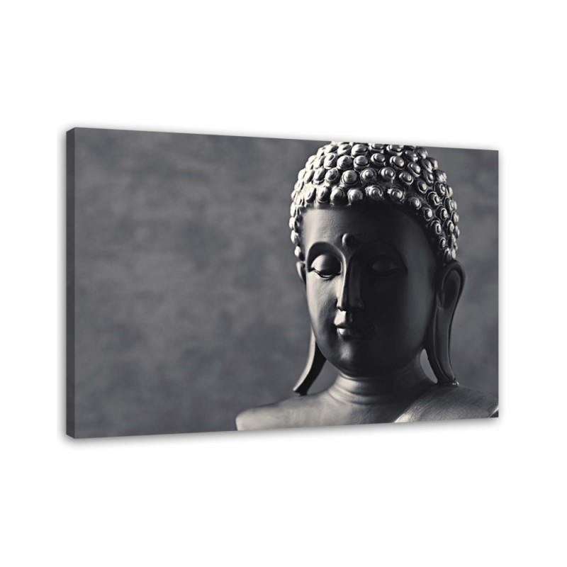 Canvas prints abstract on canvas - Buddha on grey background | FEEBY