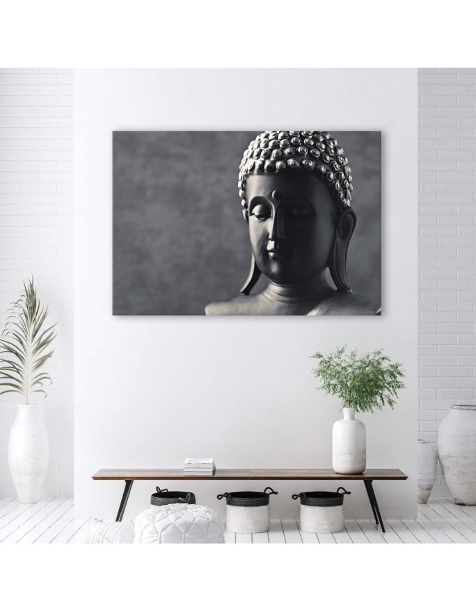 Canvas prints abstract on canvas - Buddha on grey background | FEEBY