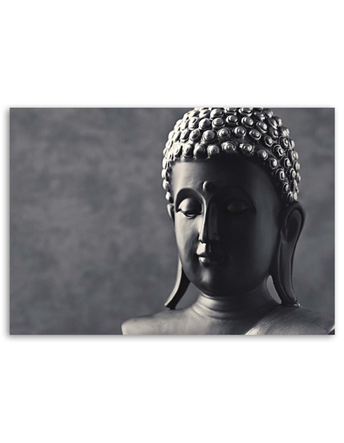 Canvas prints abstract on canvas - Buddha on grey background | FEEBY