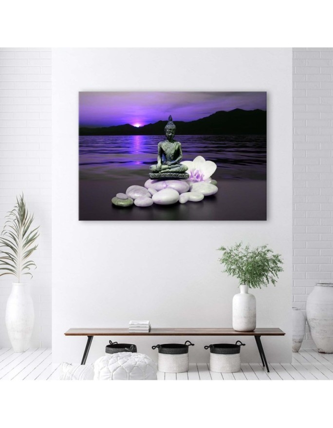 Canvas prints abstract on canvas - Buddha on stones | FEEBY