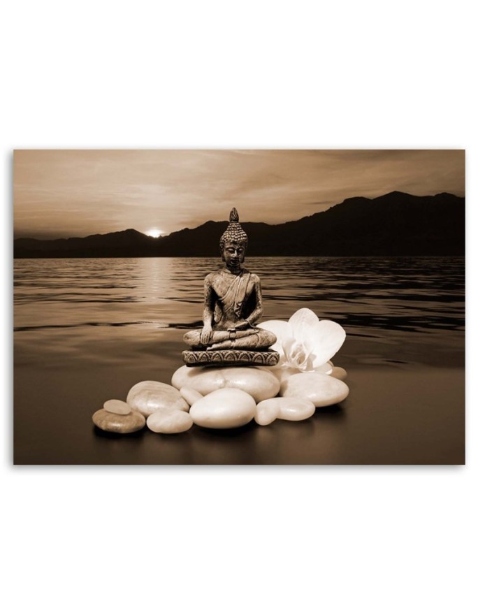 Canvas prints abstract on canvas - Buddha on zen stones | FEEBY