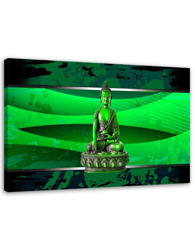Canvas prints abstract on canvas - Buddha on green background | FEEBY