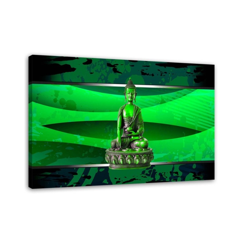 Canvas prints abstract on canvas - Buddha on green background | FEEBY