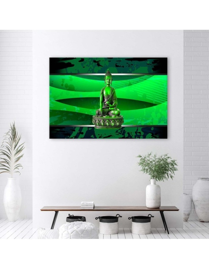 Canvas prints abstract on canvas - Buddha on green background | FEEBY