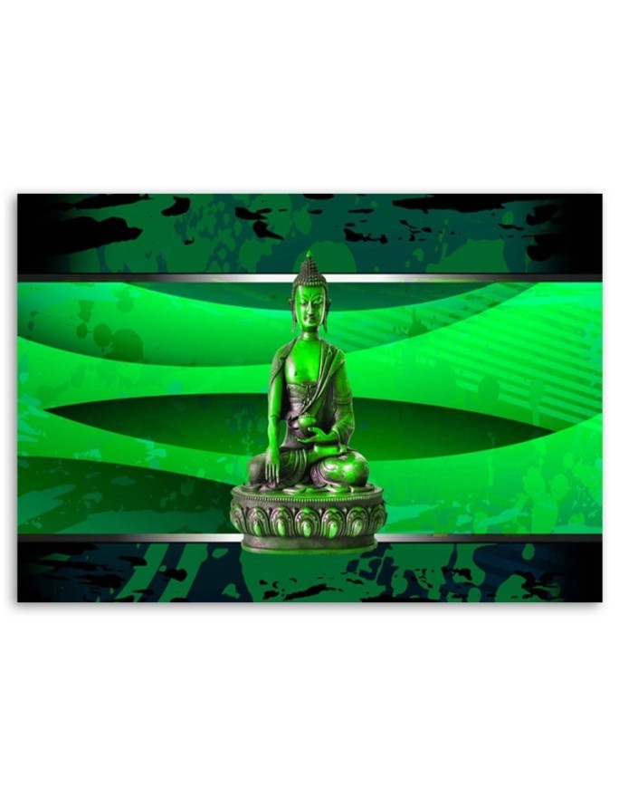 Canvas prints abstract on canvas - Buddha on green background | FEEBY