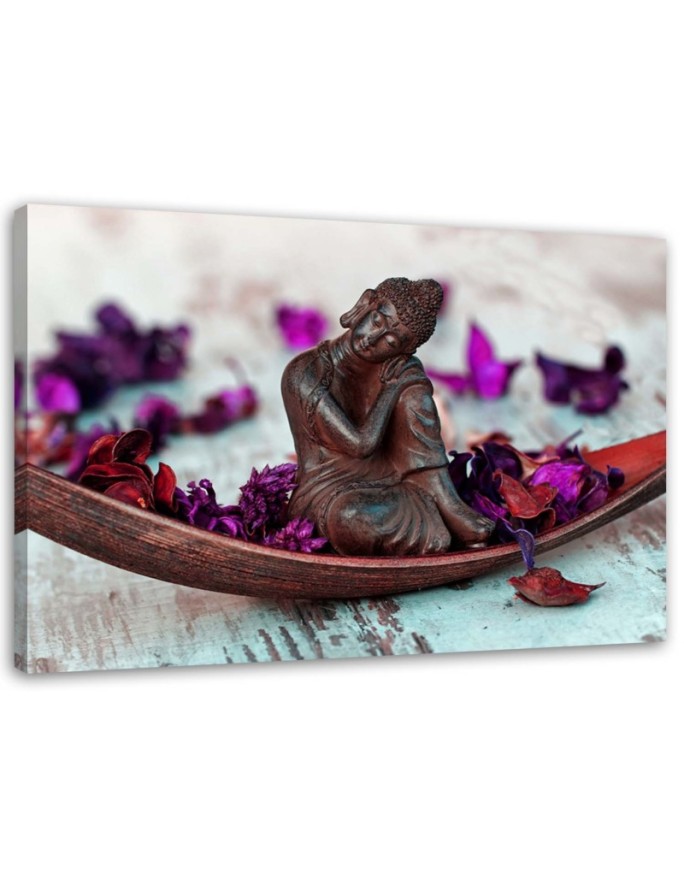 Canvas print Buddha and petals