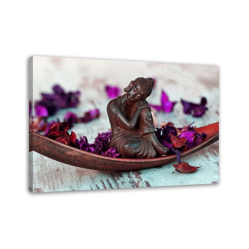 Abstract prints on canvas - Buddha and flower petals | FEEBY