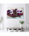 Abstract prints on canvas - Buddha and flower petals | FEEBY