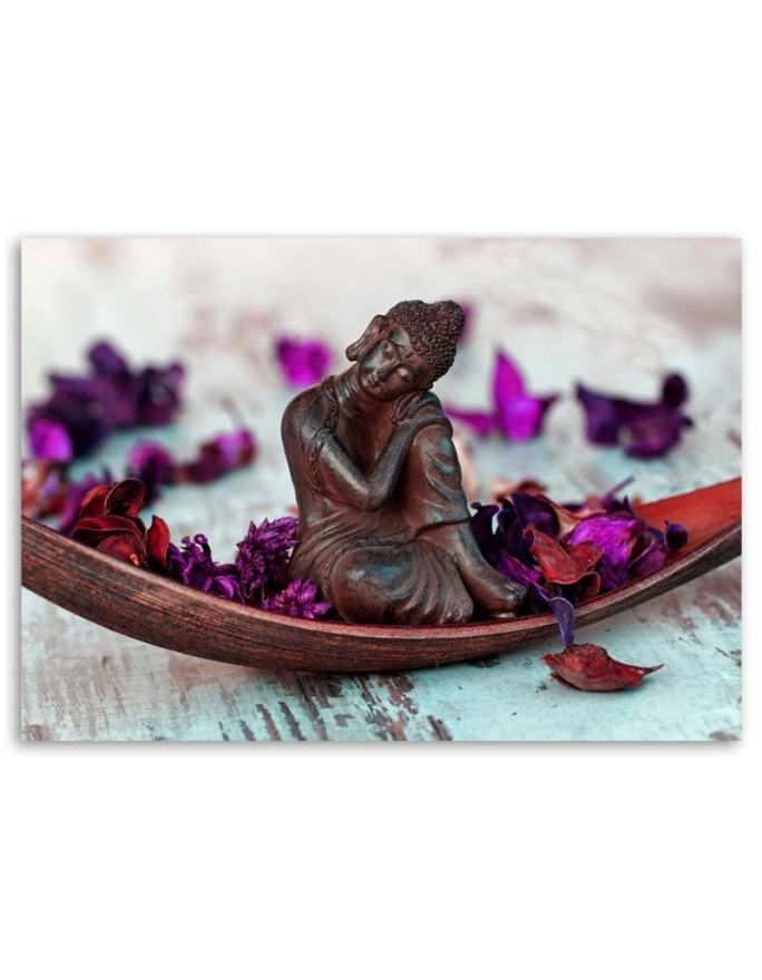 Abstract prints on canvas - Buddha and flower petals | FEEBY