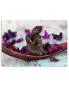 Abstract prints on canvas - Buddha and flower petals | FEEBY