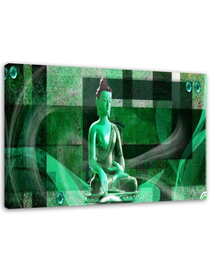 Abstract painting on canvas - Buddha on geometric background | FEEBY