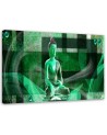 Abstract painting on canvas - Buddha on geometric background | FEEBY