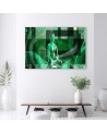 Abstract painting on canvas - Buddha on geometric background | FEEBY