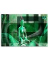 Abstract painting on canvas - Buddha on geometric background | FEEBY