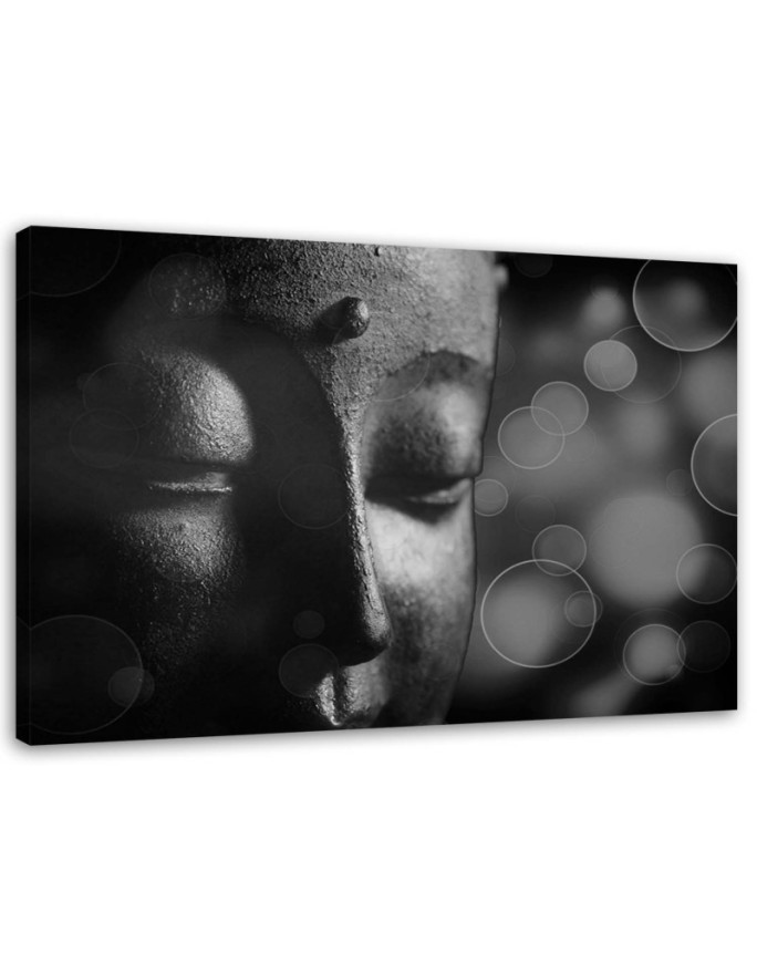 Canvas prints zen Buddhism - Buddha face and circles | FEEBY