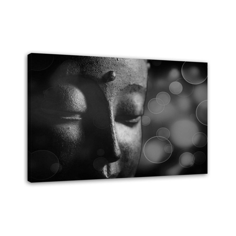 Canvas prints zen Buddhism - Buddha face and circles | FEEBY