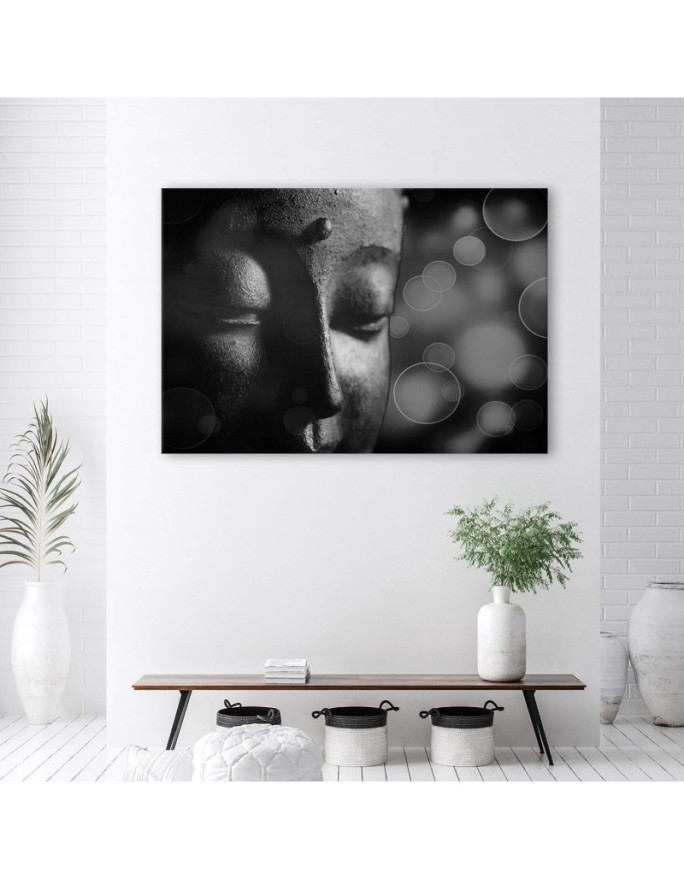 Canvas prints zen Buddhism - Buddha face and circles | FEEBY