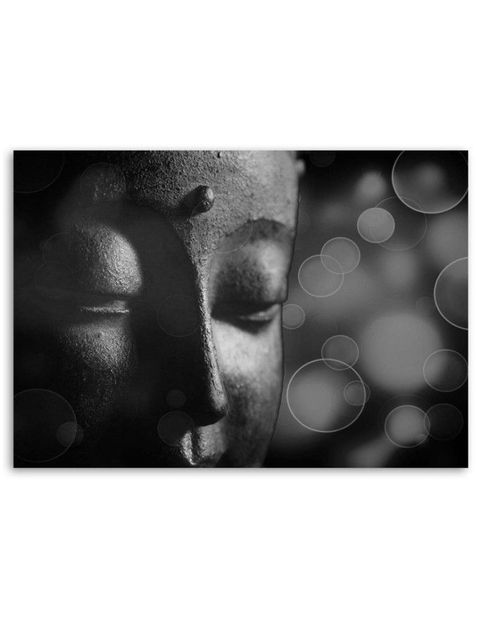 Canvas prints zen Buddhism - Buddha face and circles | FEEBY