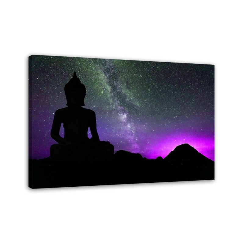 Modern wall art paintings - Buddha and aurora borealis | FEEBY