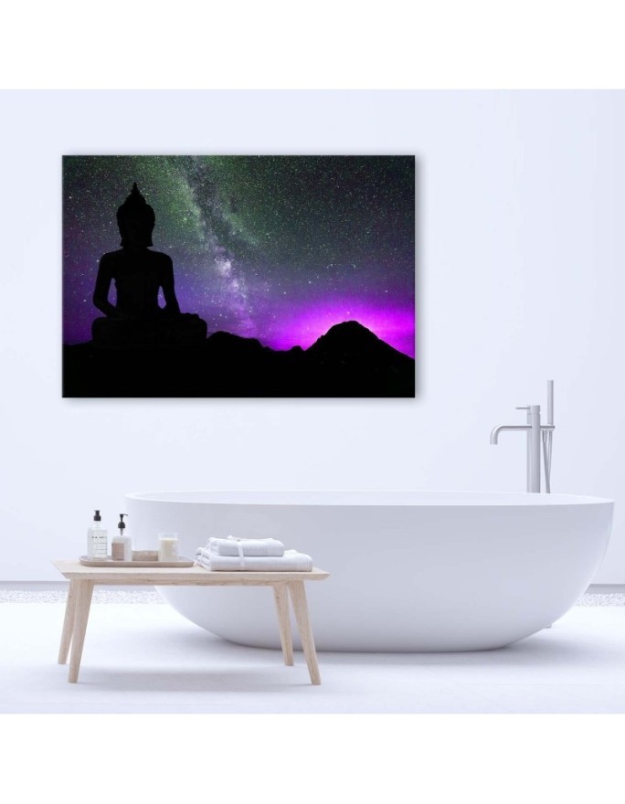 Modern wall art paintings - Buddha and aurora borealis | FEEBY