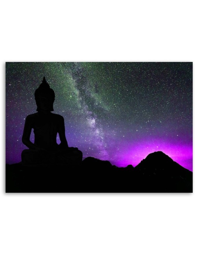 Modern wall art paintings - Buddha and aurora borealis | FEEBY