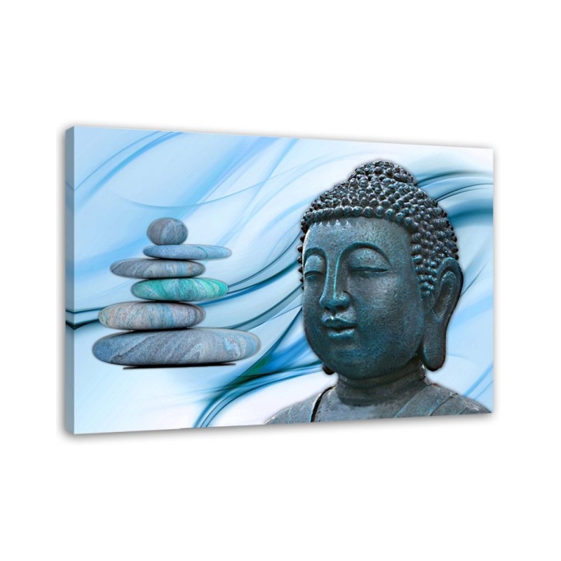 Wall art paintings - Buddha head and blue stones | FEEBY