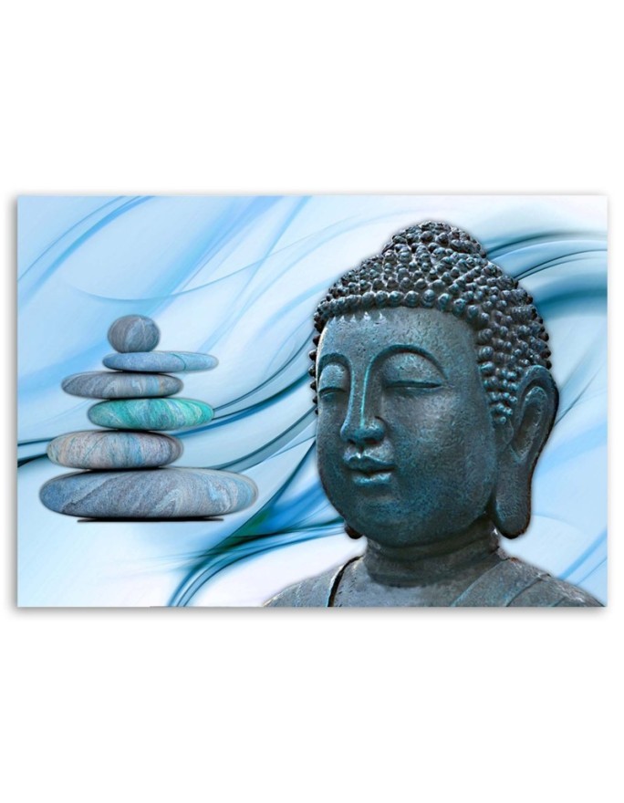 Wall art paintings - Buddha head and blue stones | FEEBY