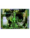 Wall art paintings - Buddha and abstract green background | FEEBY