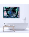 Buddha and abstract background blue - Wall Canvas prints | FEEBY