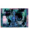 Buddha and abstract background blue - Wall Canvas prints | FEEBY