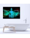 Figure of a meditating Buddha blue - Canvas prints for the living room | FEEBY