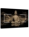 Meditating Buddha figure beige - Canvas prints for the living room | FEEBY