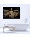 Meditating Buddha figure beige - Canvas prints for the living room | FEEBY