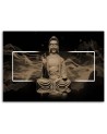 Meditating Buddha figure beige - Canvas prints for the living room | FEEBY