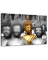 Golden Buddha in the crowd - Abstract painting on canvas | FEEBY