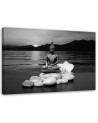 Buddha figure on stones - Abstract painting on canvas | FEEBY
