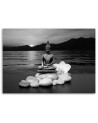 Buddha figure on stones - Abstract painting on canvas | FEEBY