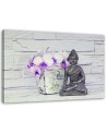 Buddha with flower - Abstract painting on canvas | FEEBY