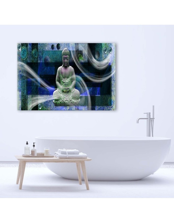 Buddha statue - Abstract painting on canvas | FEEBY