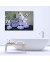 Painting abstract on canvas Buddha with orchids and candles | FEEBY
